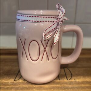 Rae Dunn Pink XOXO Mug with Ribbon